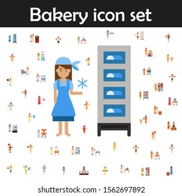 Refrigerator, bakery color icon. Bakery icons universal set for web and mobile