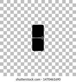 Refrigerator. Black flat icon on a transparent background. Pictogram for your project