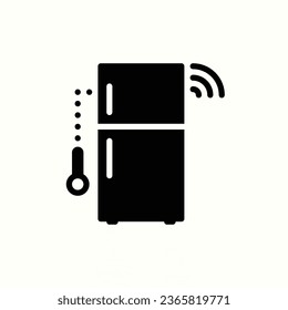 icono negro en nevera, icono aislado en fondo claro, perfecto para sitio web, blog, logotipo, diseño gráfico, medios sociales, interfaz de usuario, aplicación móvil