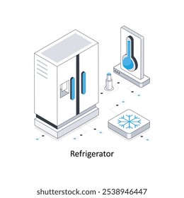 Frigorífico Cab Localização isométrica stock ilustração. EPS Ilustração do estoque de arquivos