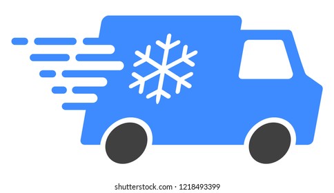Refrigerator car icon with fast speed effect. Vector illustration designed for modern abstract with symbols of speed, rush, progress, energy.