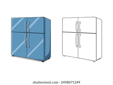 Refrigerator Cartoon Design Illustration vector eps format suitable for your design needs logo illustration animation etc