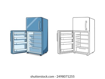 Refrigerator Cartoon Design Illustration vector eps format suitable for your design needs logo illustration animation etc