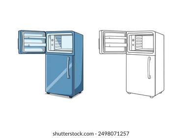 Refrigerator Cartoon Design Illustration vector eps format suitable for your design needs logo illustration animation etc