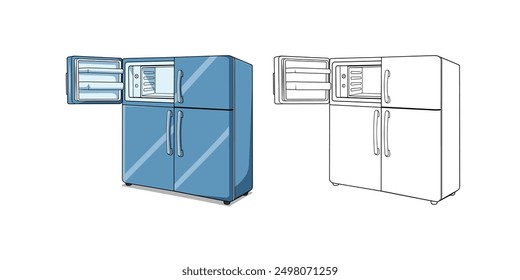 Refrigerator Cartoon Design Illustration vector eps format suitable for your design needs logo illustration animation etc