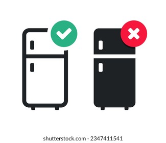Icono de marca de verificación del refrigerador. Vector de ilustración