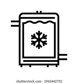 refrigerator cheese production line icon vector. refrigerator cheese production sign. isolated contour symbol black illustration