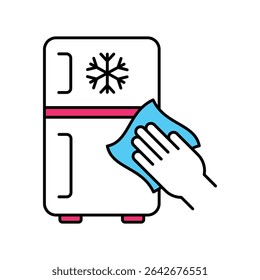 Refrigerator Cleaning Vector Filled outline illustration style icon. EPS 10 file 