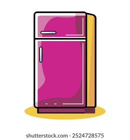 Refrigerator clipart vector illustration. Refrigerator Cartoon Design Illustration vector