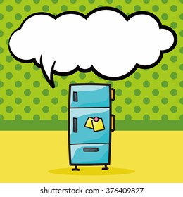 refrigerator color doodle, speech bubble