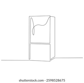Refrigerator continuous line. Continuous one line drawing of kitchen refrigerator. Kitchen equipment concept. single line drawing