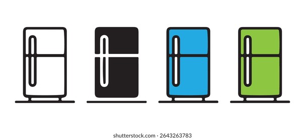 Refrigerator different style icon set.