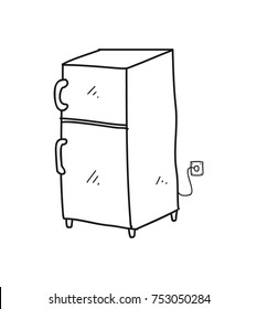refrigerator, doodle art