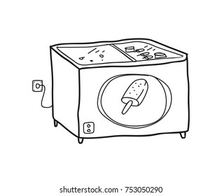refrigerator, doodle art