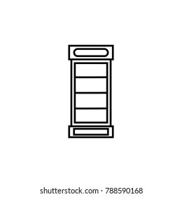 refrigerator for drinks icon. Hypermarket and goods for sale elements. Premium quality graphic design icon. Simple love icon for websites, web design, mobile app, info graphics on white background