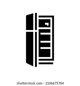 refrigerator electronic cooling equipment glyph icon vector. refrigerator electronic cooling equipment sign. isolated contour symbol black illustration