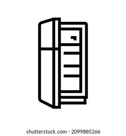 refrigerator electronic cooling equipment line icon vector. refrigerator electronic cooling equipment sign. isolated contour symbol black illustration