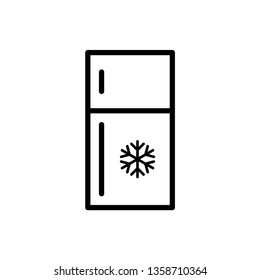 Refrigerator electronic icon, Freezer cold design illustration.