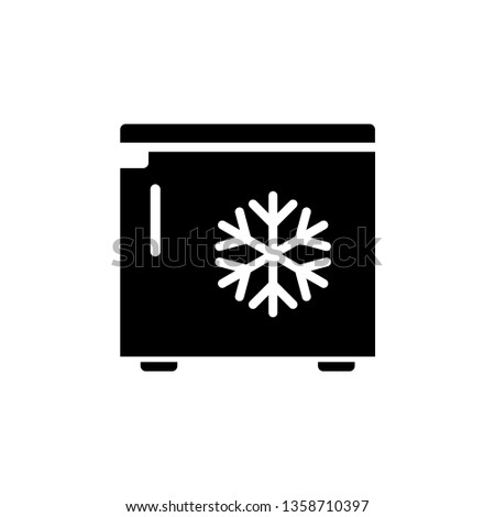 Refrigerator electronic icon, Freezer cold design illustration.