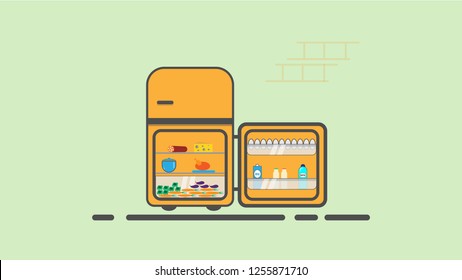 REFRIGERATOR FLAT DESIGN EPS 10 VECTOR
