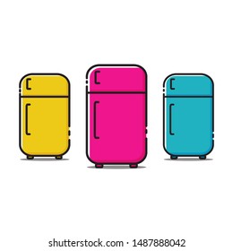 Refrigerator in flat design style