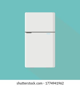 Refrigerator flat icon isolated on white background. Vector illustration. Eps 10.