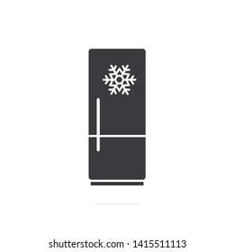 Refrigerator flat icon on white background