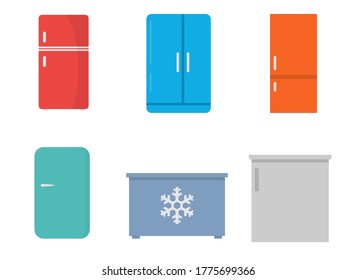 Refrigerator flat, kitchen icon, cheese slice icon, vector illustration isolated on white background