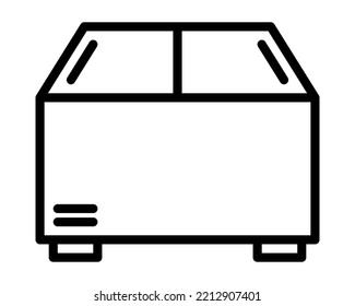 Refrigerator Flat Line Icon. Freezer, Cold Food Storage, Frige, Coolbox. Outline Sign Mascara For Mobile Concept And Web Design, Store.