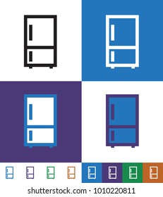 Refrigerator Flat minimal icon vector