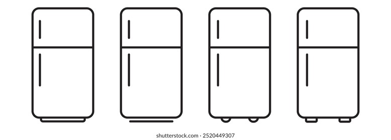 Refrigerator flat outline icon logo illustration. technology, electronic and equipment icon set. suitable for web, design, logo, app.