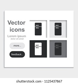 Refrigerator flat placed on web page template vector icon.