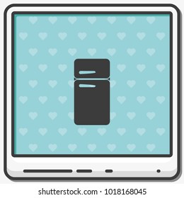 Refrigerator flat vector icon.