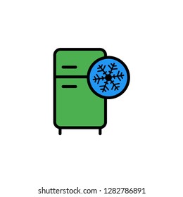 Refrigerator flat vector icon sign symbol