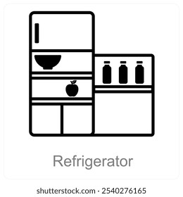 Refrigerator and fridge icon concept