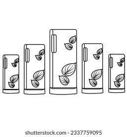 Kühlschrank, Kühlschrank-Icon-Set,Geschlossene Kühlschränke - Vektorgrafik- oder Grafikdesign-Element