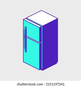 Refrigerador de nevera isométrica ilustración de icono vectorial