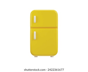 refrigerator fridge kitchen appliance 3d rendering vector icon illustration