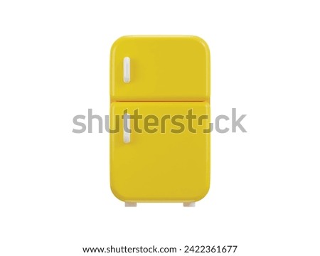 refrigerator fridge kitchen appliance 3d rendering vector icon illustration