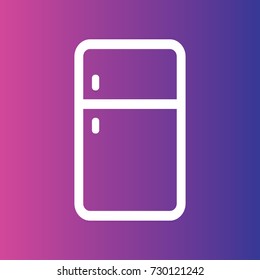 Refrigerator, fridge outline icon illustration isolated vector sign symbol