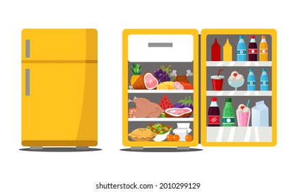 Refrigerator full of tasty food