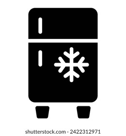 refrigerator Glyph Icon Background White