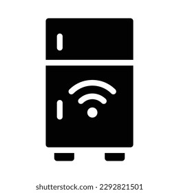 gráfico vectorial de ilustración de icono de glifo de refrigerador