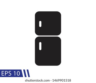 Refrigerator glyph style icon on white background. Vector concept illustration for design. EPS 10