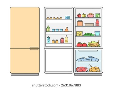 Refrigerator graphic isolated color sketch illustration vector 