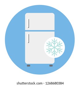 Refrigerator grey icon vector illustrator design isolated on blue background.