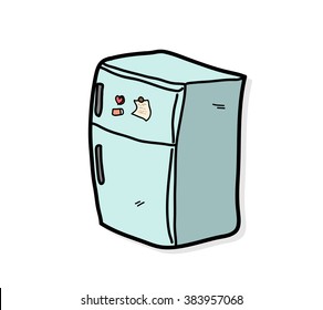 Refrigerator, a hand drawn vector illustration of a refrigerator.