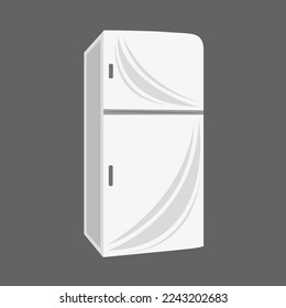 Kuehlschrank Haushalt flach Vektorgrafik. Cute Kühlkühl Kühlschrank Kühlschrank-Cartoon Vektorgrafik für Grafikdesign und dekoratives Element