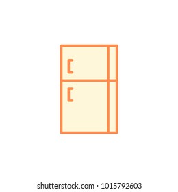 Refrigerator Icebox icon. Kitchen appliances for cooking Illustration. Simple thin line style symbol.