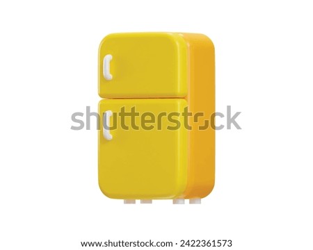 refrigerator icon 3d rendering vector illustration